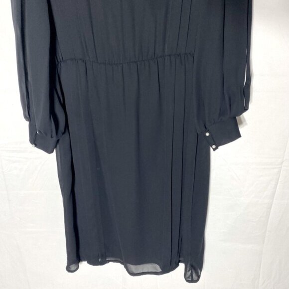 Vintage Joyce Palmer Black Long Sleeve Mock Neck Sheer Midi Dress XL - Picture 7 of 16